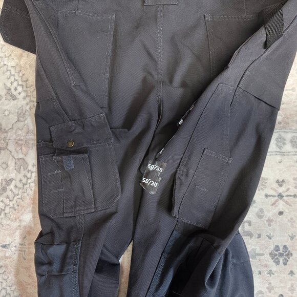 Blaklader Work Pants Men’s 50x30 Gray Blue Workwear Double Knee Cargo Loose Plus - Picture 16 of 16
